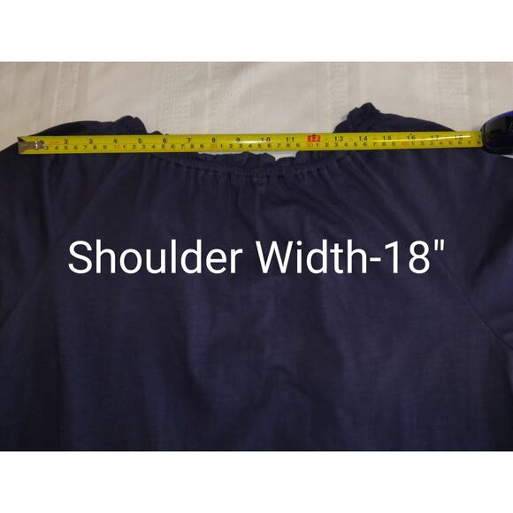 Solitaire Navy Blue Top L Heavily Embroidered Birds Floral Tassels Boho Peasant - Picture 16 of 16